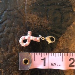 Breast Cancer Hope Ribbon Charm. Swarovski